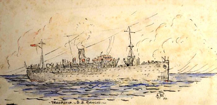 Image of the ship for the book cover design Ranchi