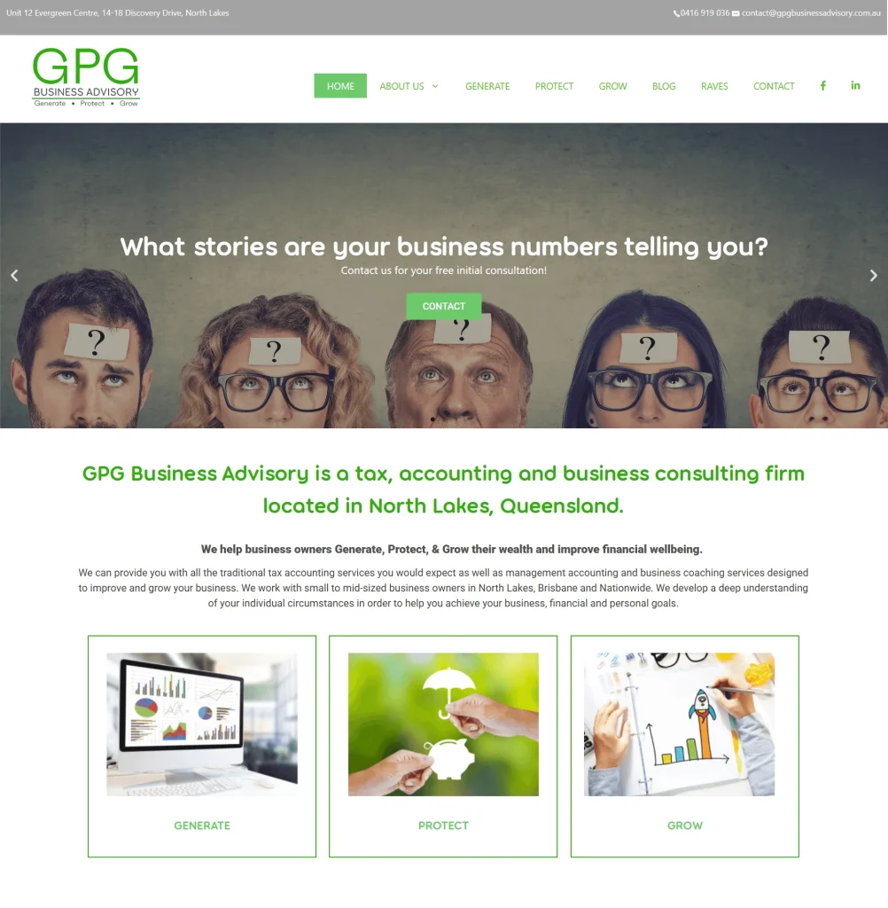 accounting company home page design