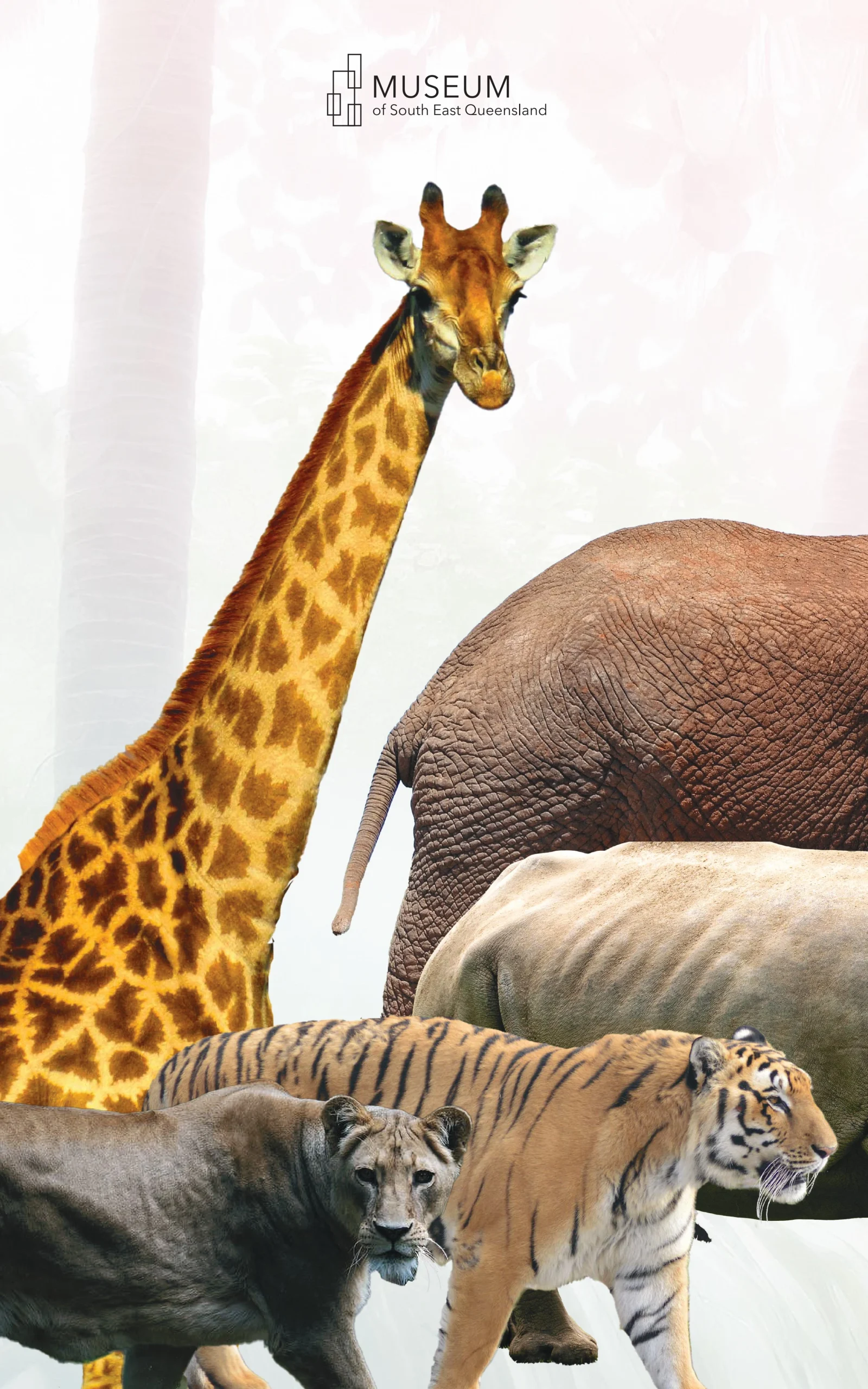 Close-up of museum banner typography and layout designed for readability at distance