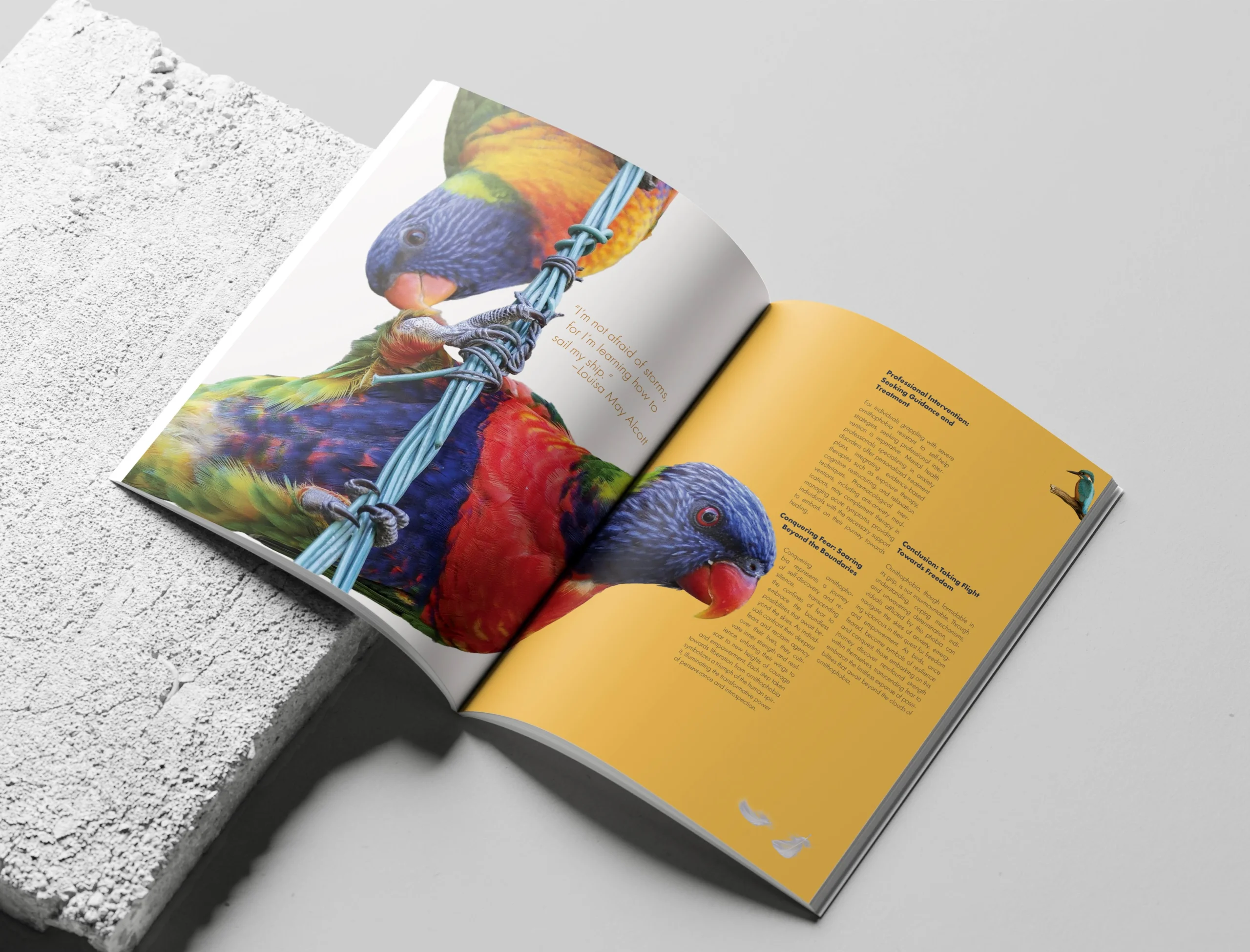 magazine editorial design with clean grid layout