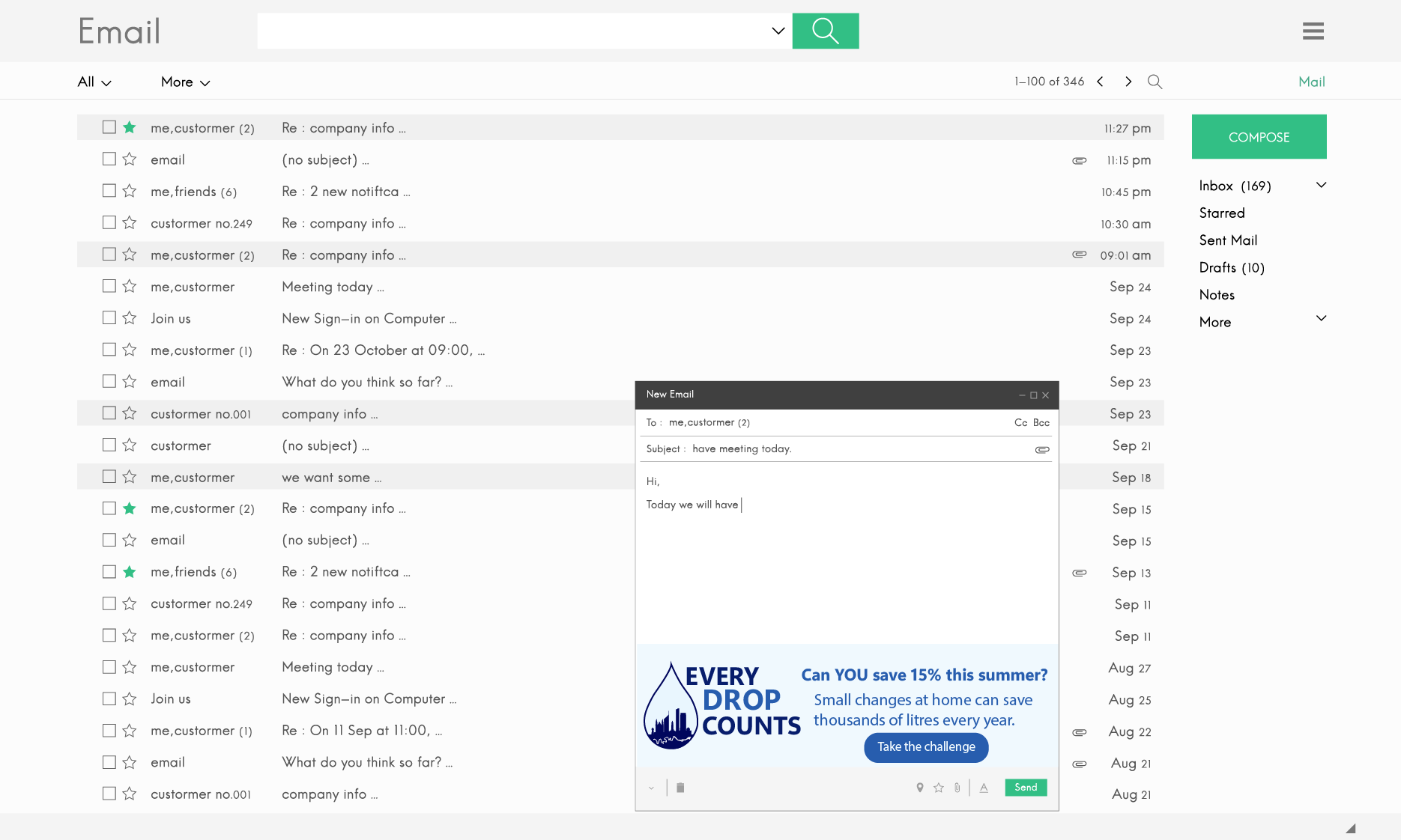 email banner